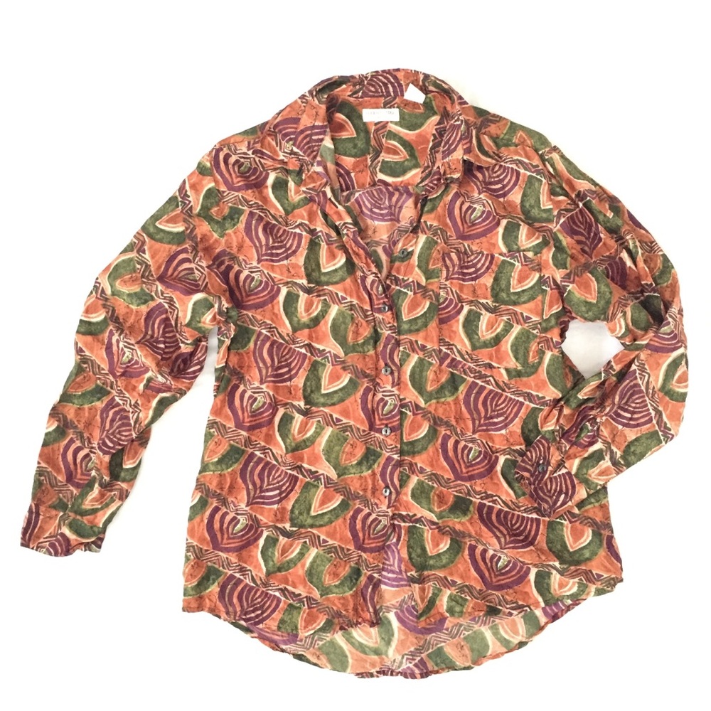 Vintage silk patterned top - Picture 3 of 5